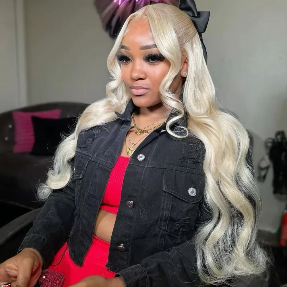 

Peruvian 613 Blonde 13x6 HD Lace Front Human Hair Wigs For Women 30 40 Inch Glueless Lace Frontal Wig Bone Straight