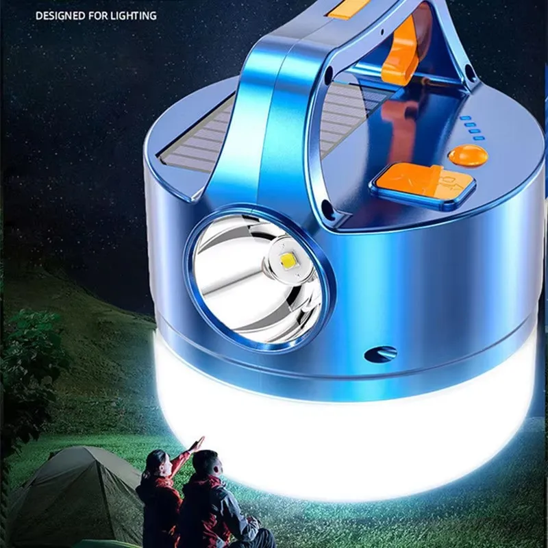 Outdoor Tent Camping Light Solar Rechargeable Portable Multifunctional Emergency Stall Lamp