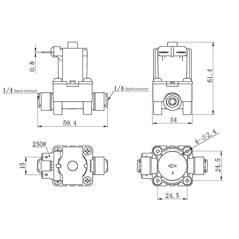Plastic Water Solenoid for Valve 220V 1/4