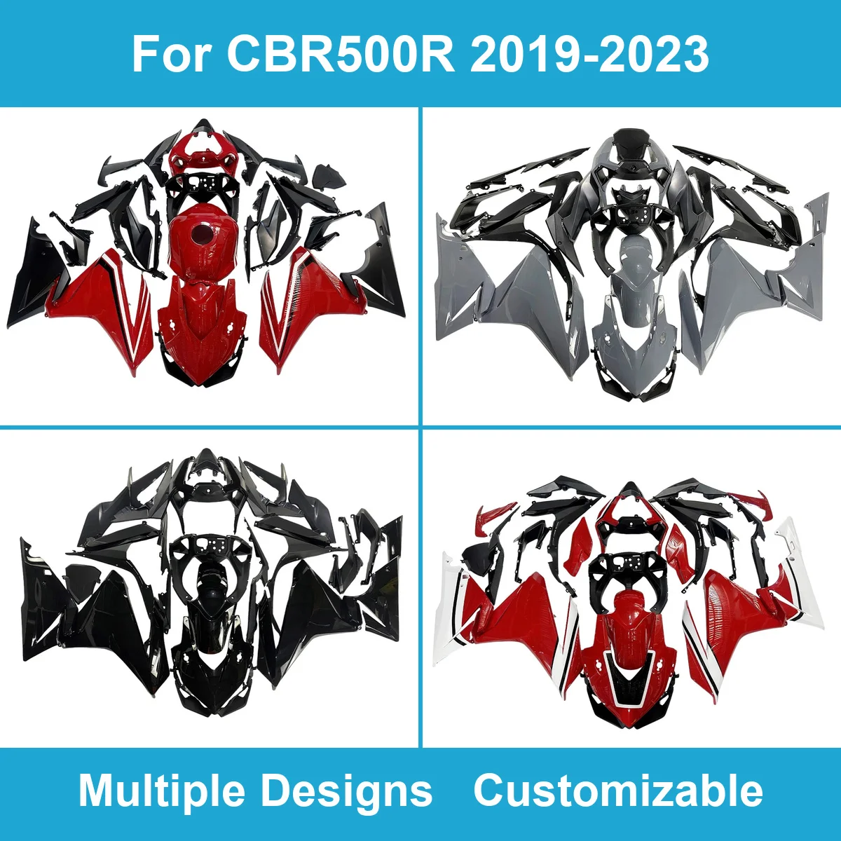 For CBR500R 2019-2023 Motorbike Fairing Kit ABS Plastic Custom Fairings Complete Bodywork Cowling Durable Finish CBR 500R