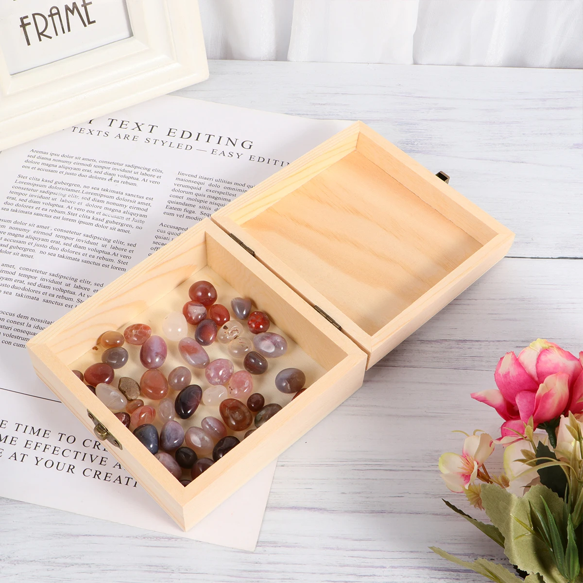 

Wooden Jewelry Box Organizer Retro Design Durable Safe Creative Practical Storage Container Small Trinket Case Holder