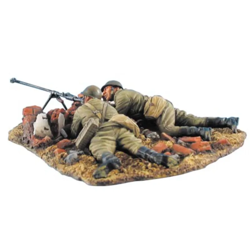 1/35 Scale Die-cast Resin Figure Model Kit Soldier in Combat State (including Platform) Unassembled Unpainted