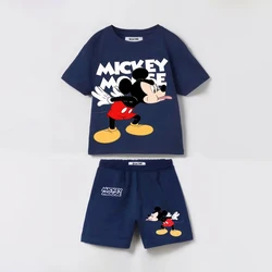 Disney Summer Baby Clothes Sets Kids T-shirt + Shorts Children's Short Sleeve Cotton Tees Tracksuits Loose Style Kids Clothes