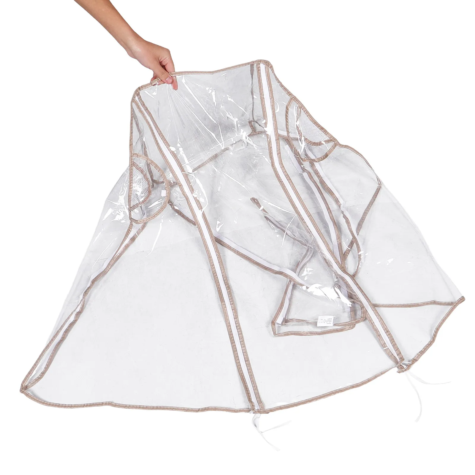 Eva Stroller Rain Cover Transparent Windproof Protective Shield Double Zipper Opening Universal Compact Umbrella Stroller