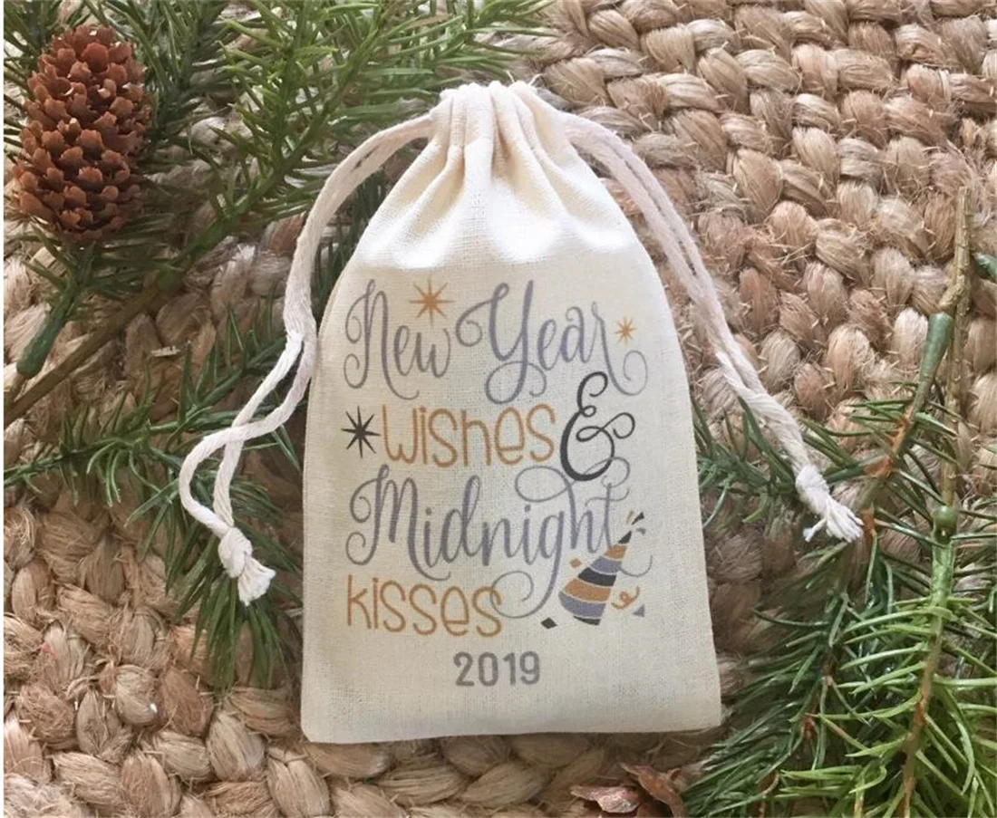 

20pcs New Year's Eve Party Favors / New Year Wishes & Midnight Kisses Favor Bags