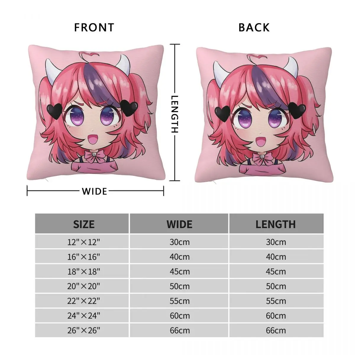 Vshojo Ironmouse Anime Cute Vtuber Square Pillowcase Cushion Cover Pillow Case Throw Pillow Cover for Home Sofa Living Room