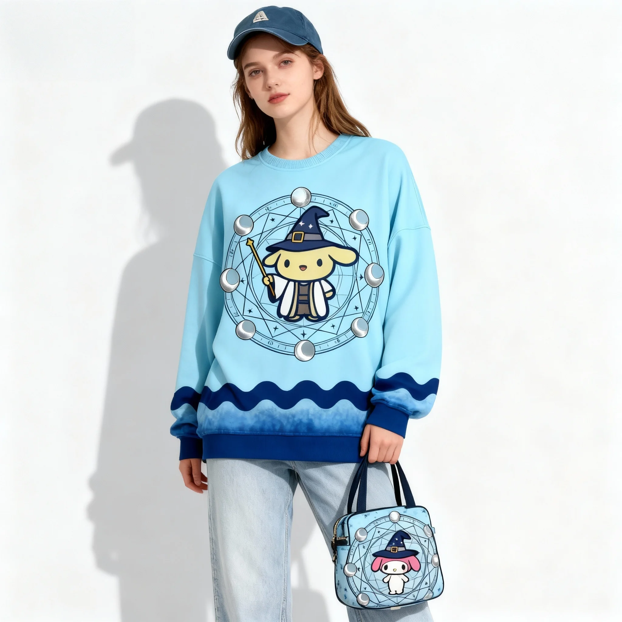 Новая серия Sanrio Family Hello Kitty Big Ear Dog, милая и крутая рождественская вечеринка, супер большая женская осенне-зимняя толстовка для взрослых