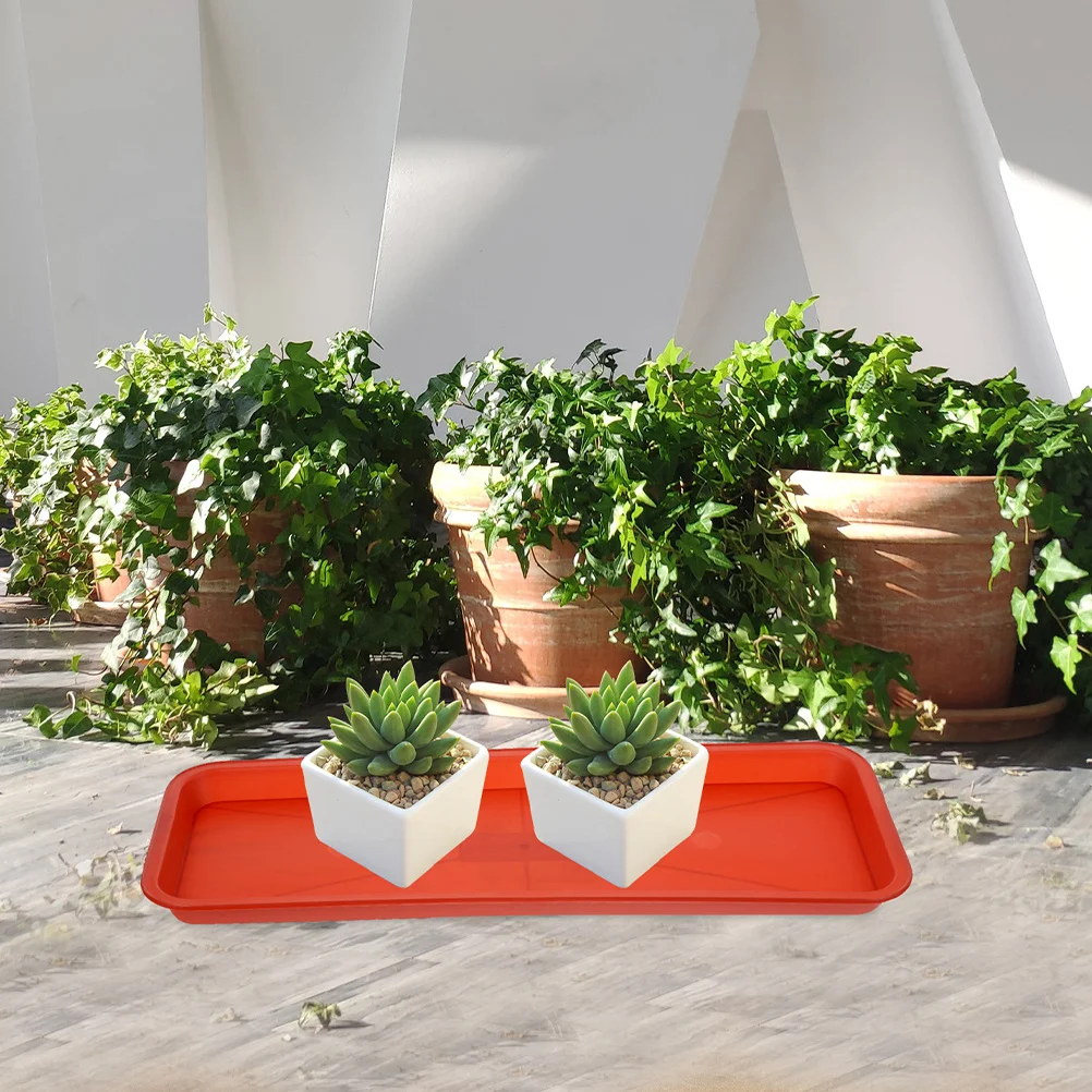 5 قطعة صينية بلاستيكية بني فاتح قاعدة مستطيلة للنباتات بالتنقيط المياه الماسك زارع الصحن تحت وعاء حماية حديقة داخلي