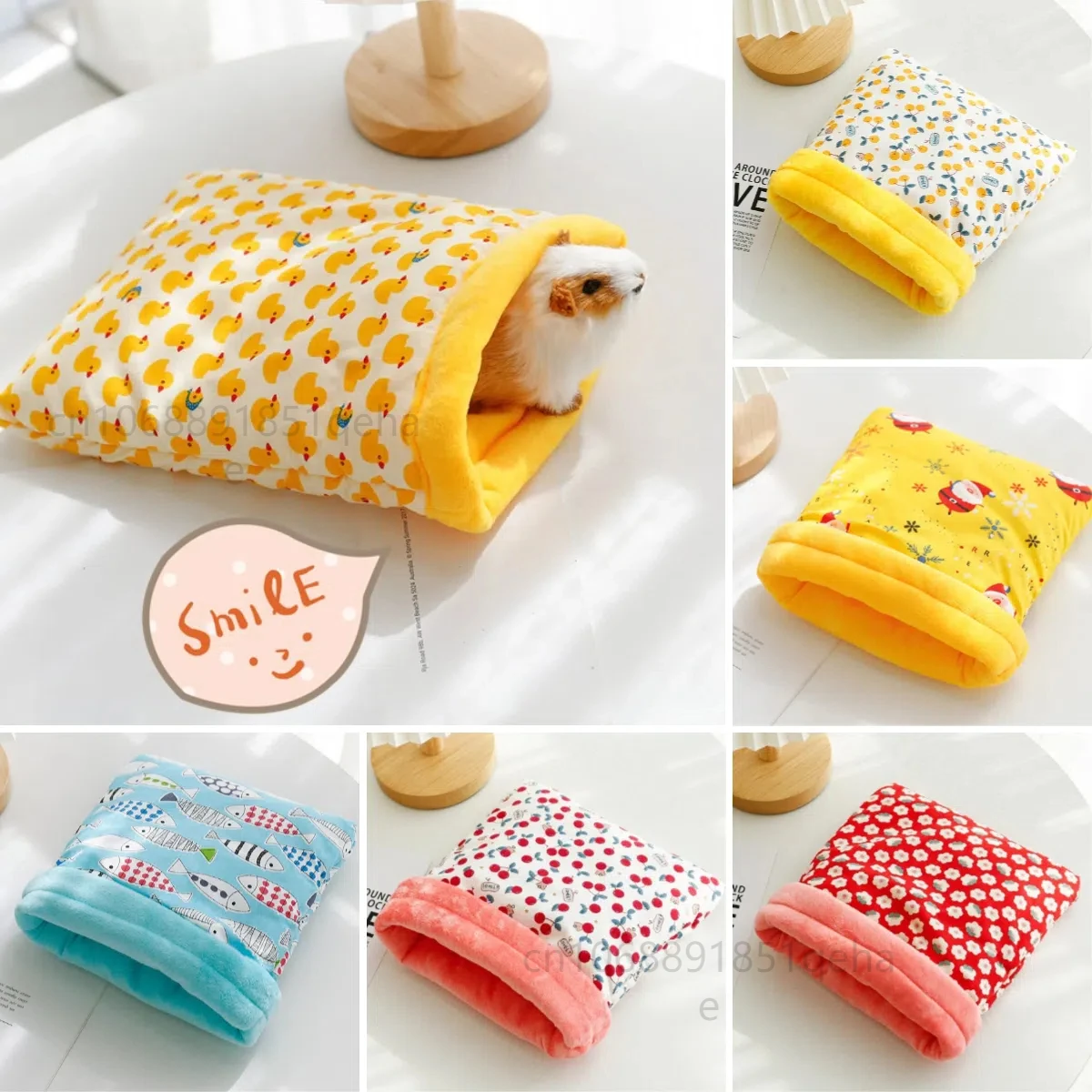 Small Pet Hamster Guinea Pig Small Nest Pet Hedgehog Squirrel Hamster Bed Comfortable Warm House Sleeping Bag for Winter