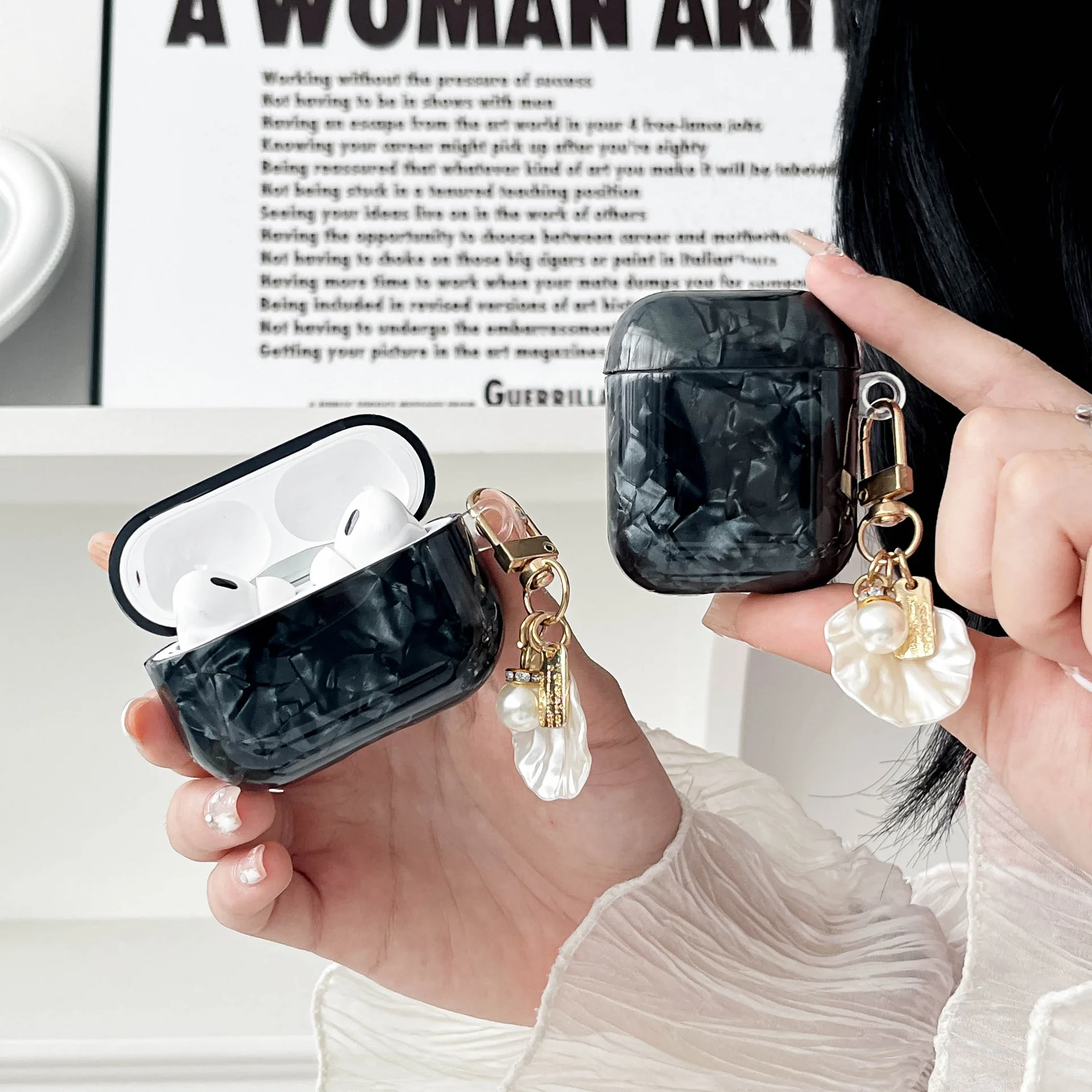 

for Airpods 4 3 2 1 Pro 2 Case Dreamy Pearl Shell Wireless Earphone Cases for Airpods Pro 2 Air Pods 4 Soft Cover With Keychain