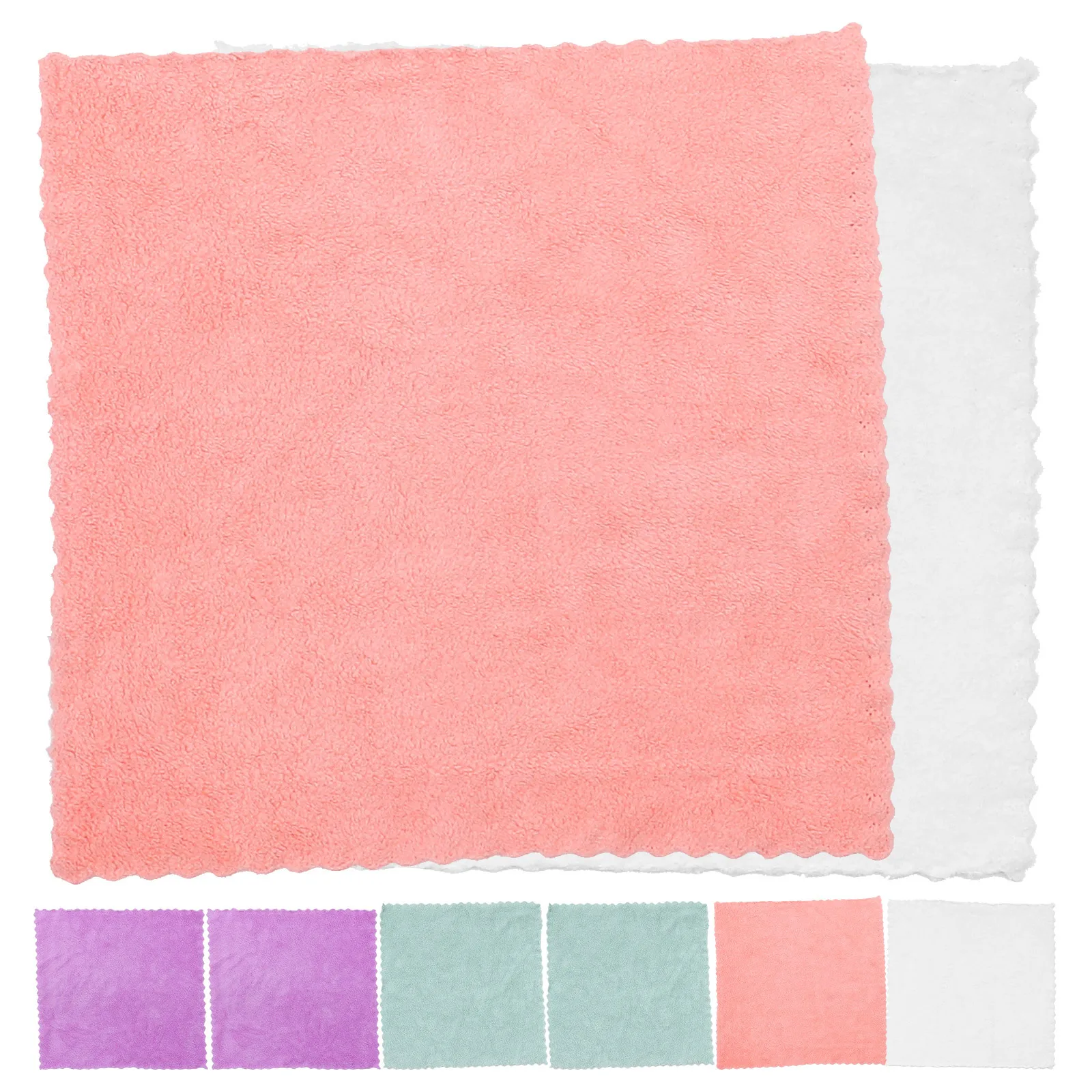 8 個のサンゴフリース手ぬぐいタオルソフト吸収性フェイスバス耐久性のある肌に優しいウォッシュクロス吸収タオル
