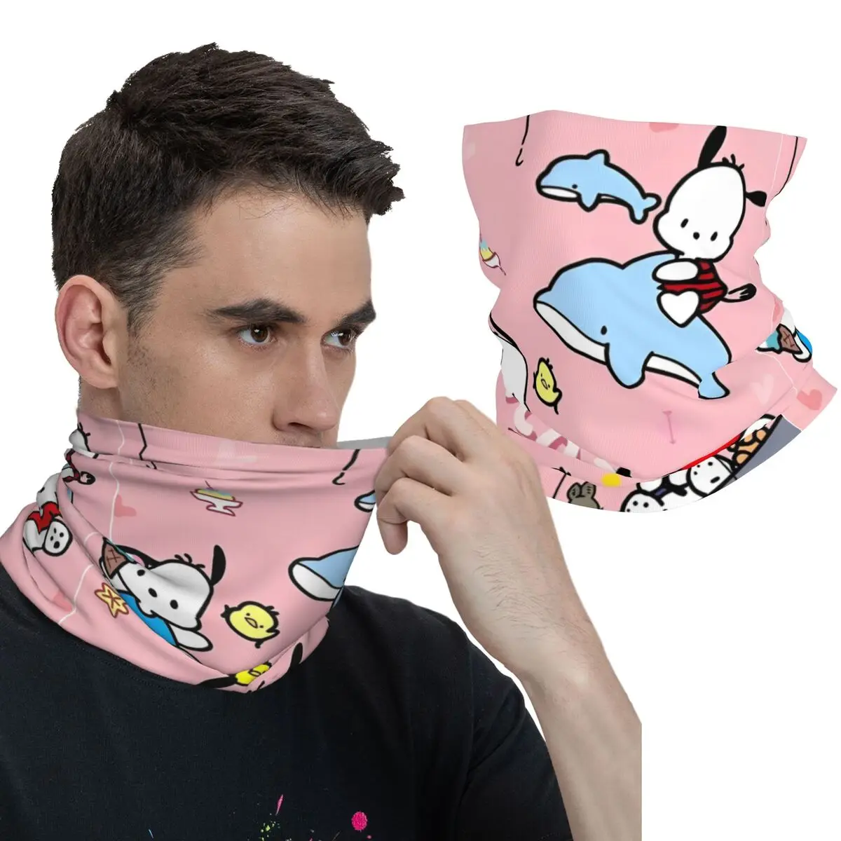 Miniso pochacco bandana dos desenhos animados na moda balaclava verão caminhadas acampamento máscara de ciclismo à prova de poeira macio motocicleta máscara de cobertura facial