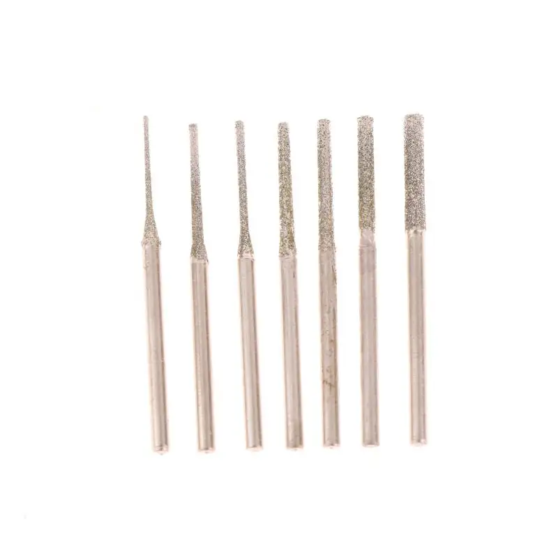 

10 шт. 0,8/1/1,2/1,5/1,8/2/2,5 мм сверла с алмазным покрытием и хвостовиком 2,35 мм для шлифовки и полировки ювелирных изделий из стекла и нефрита