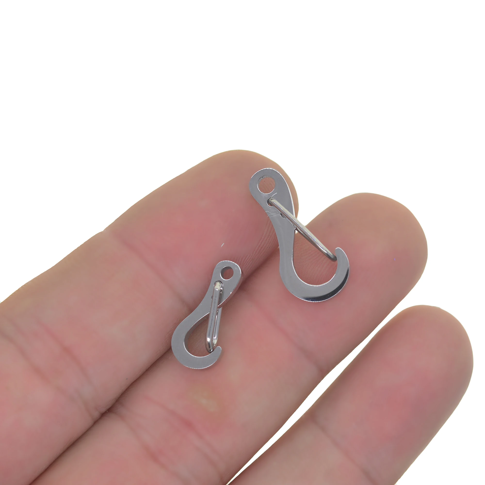 6pcs Mini Stainless Steel Spring Snap Hook Set