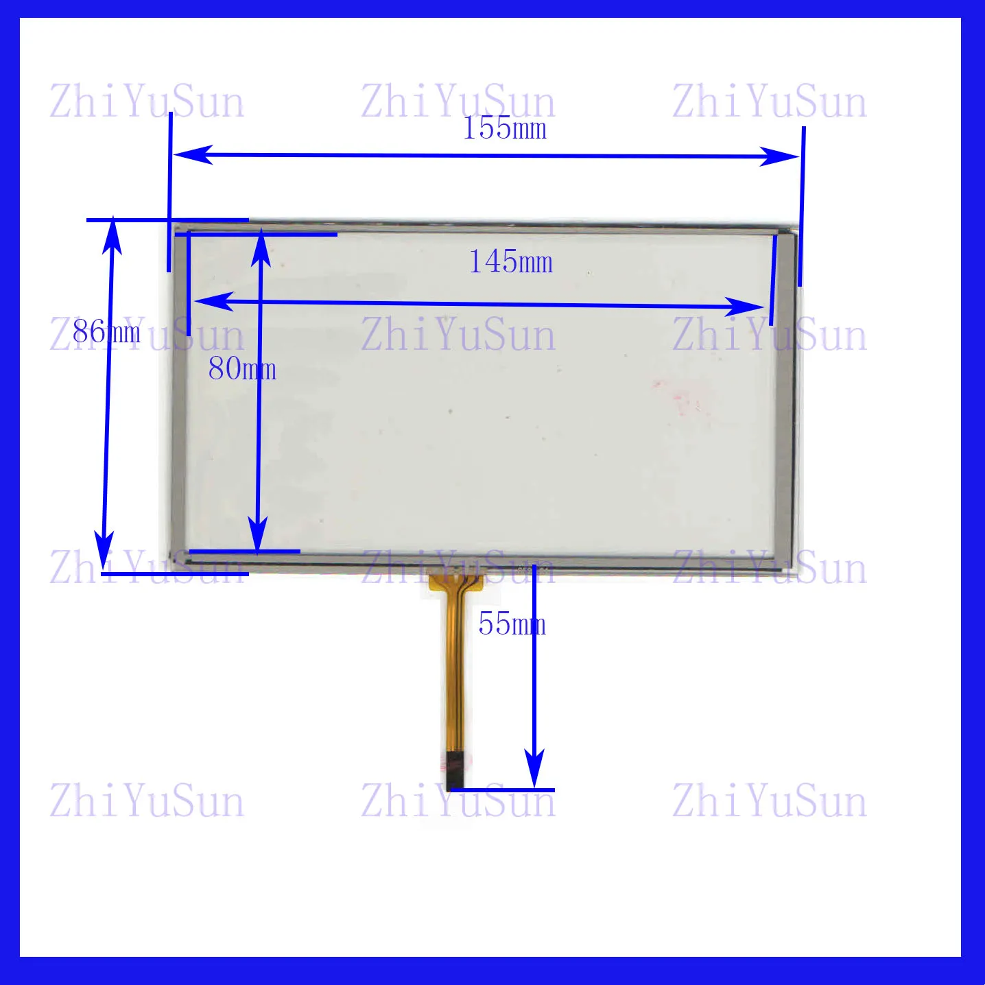 155*86MM industrial control touch glass GLASS 155*86 6525