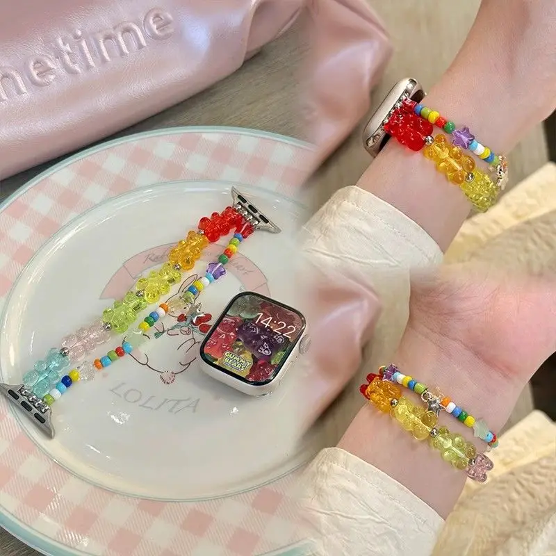 Bear gummy bead compatible with 38/40/41/42/44/45/46/49mm compatible with Apple Watch strap Ultra/Se10/9/8/7/6/5/4/3/2/1 - view 3
