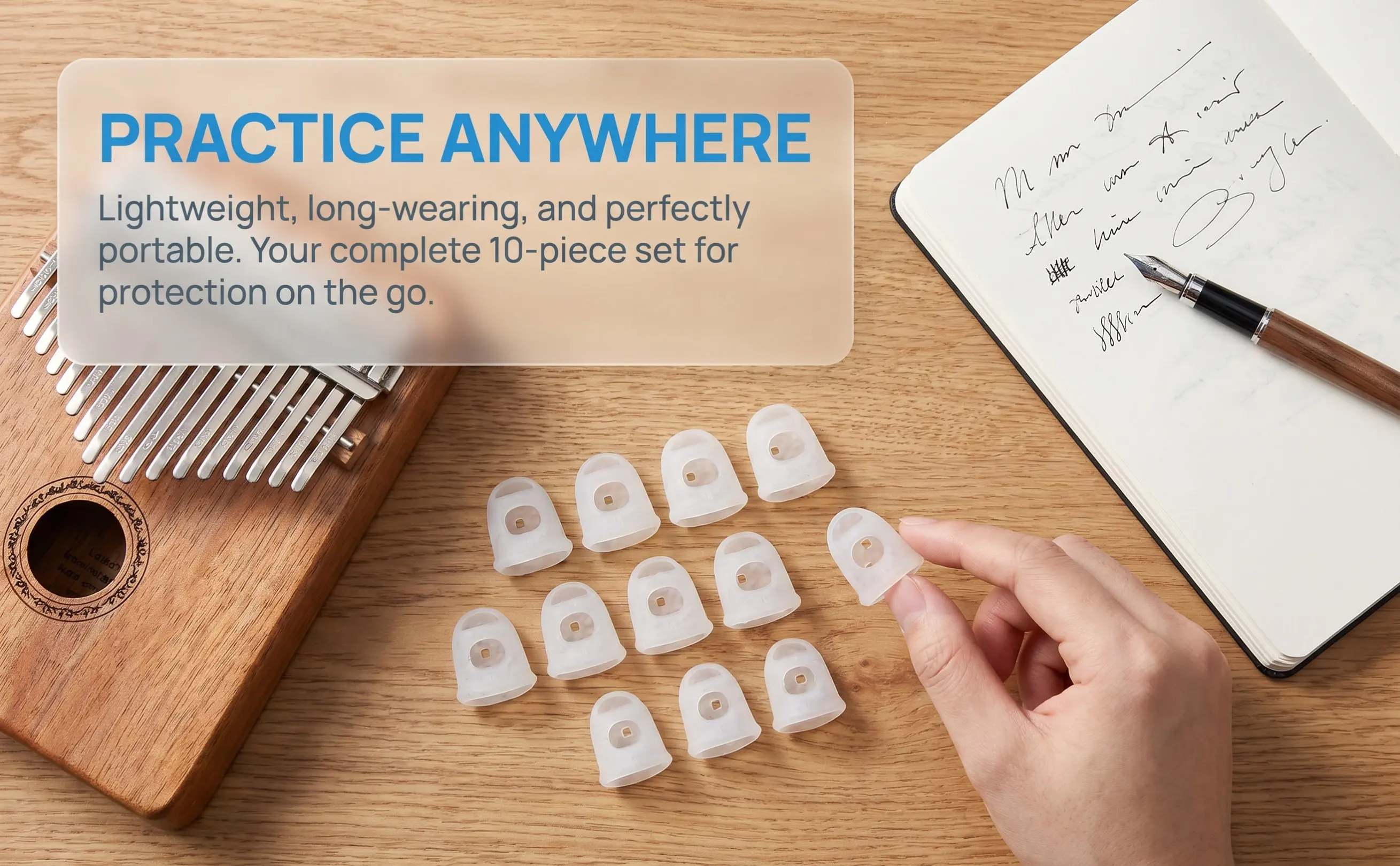 10Pcs Kalimba Thumb Finger Protectors Silicone Covers Comfortable Finger Sleeve for Practice Silicone Fingertip Caps