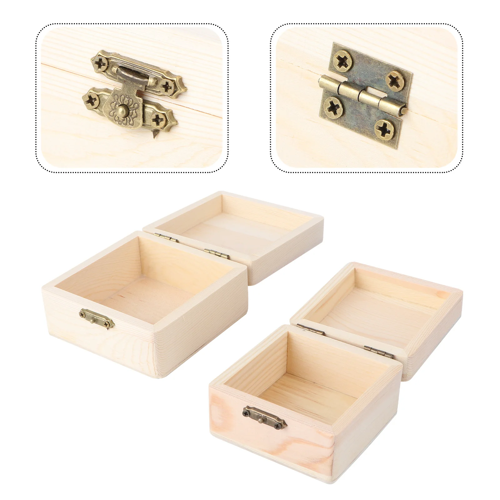 

2Pcs Wood Gift Wrapping Box Delicate Mini Jewelry Storage Box Wedding Birthday Candy Case Jewelry Storage Box,