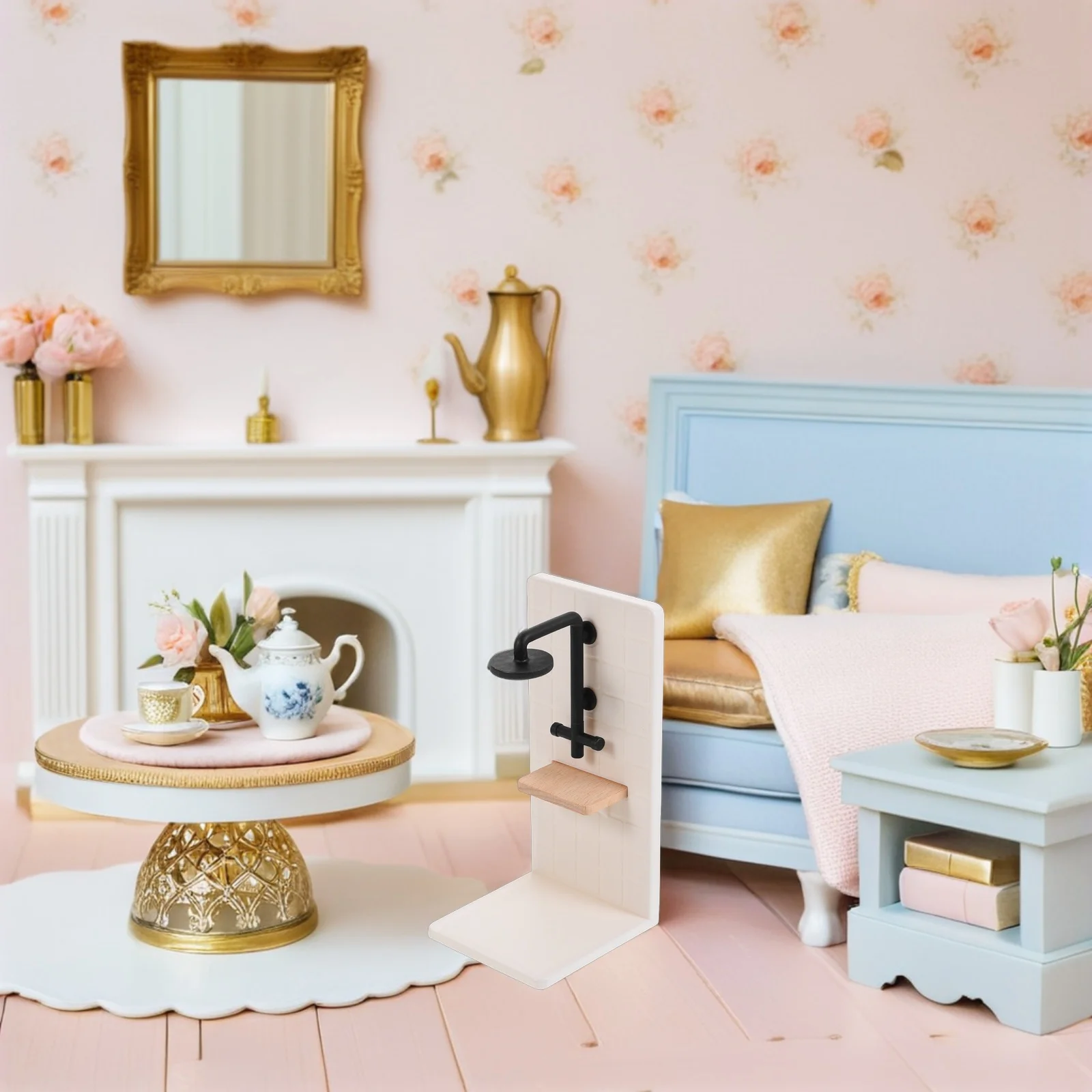 

1Set Miniature Dollhouse Bathroom Furniture 1:12 Scale Shower Room Toilet Bathtub Realistic Accessories Dollhouse Bathroom