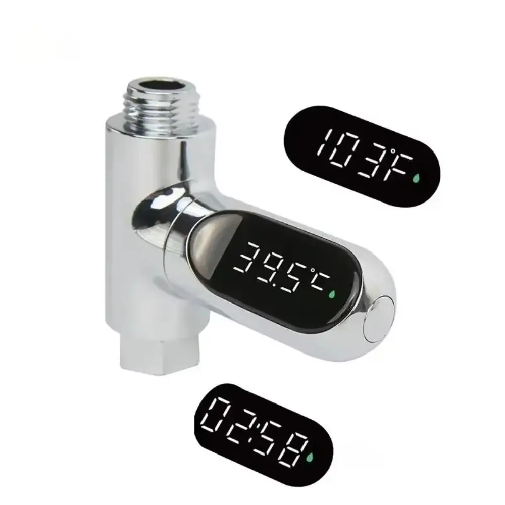 LED Display Hot Tub Temperature Meter Hot Tub Self-powered Shower Faucets Thermometer 0-100℃ ABS Bathing Temperature Meter
