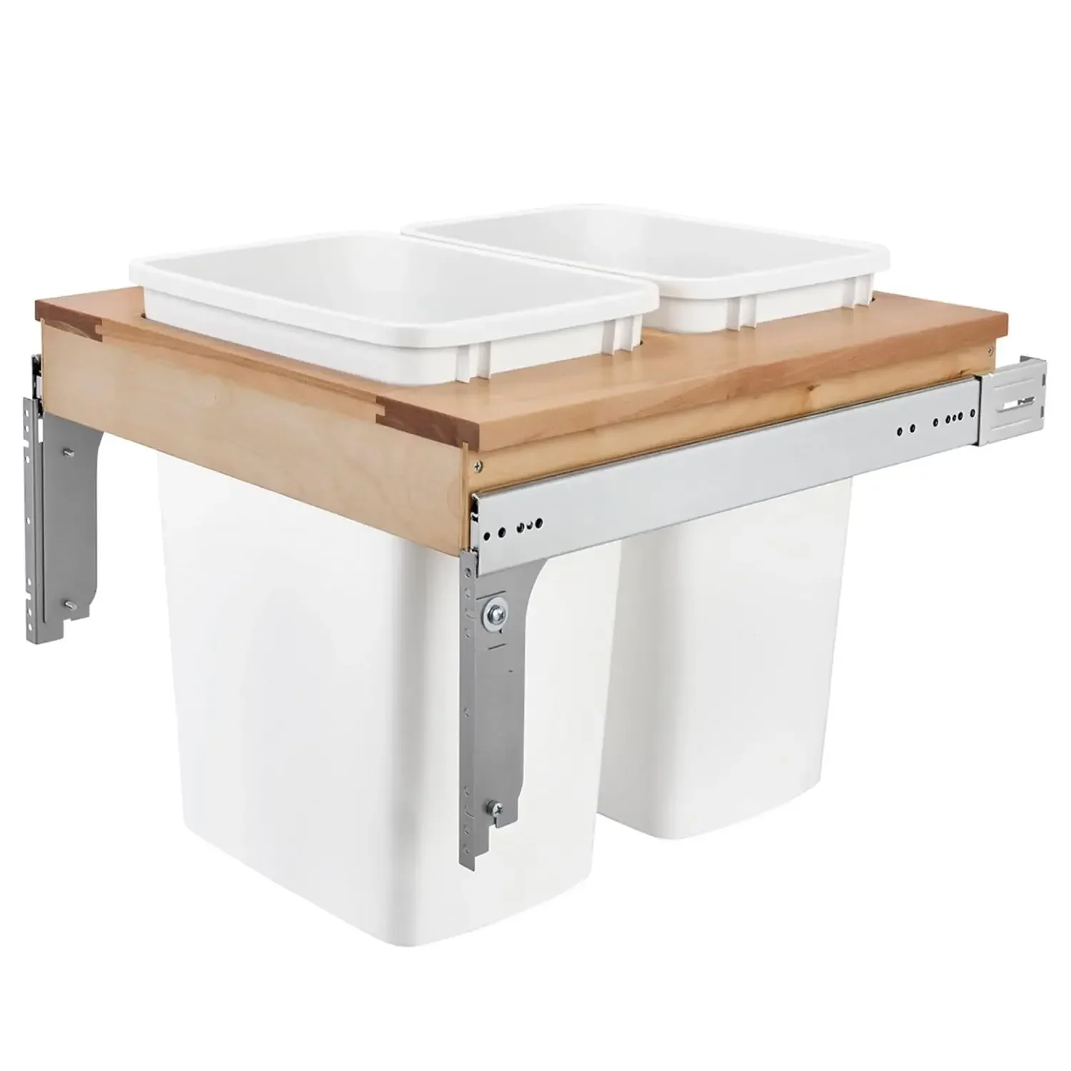 

Top Mount Under Cabinet Pullout Kitchen Trash Cans With Full Extension Slides 35 Quart 150 Pound Rated