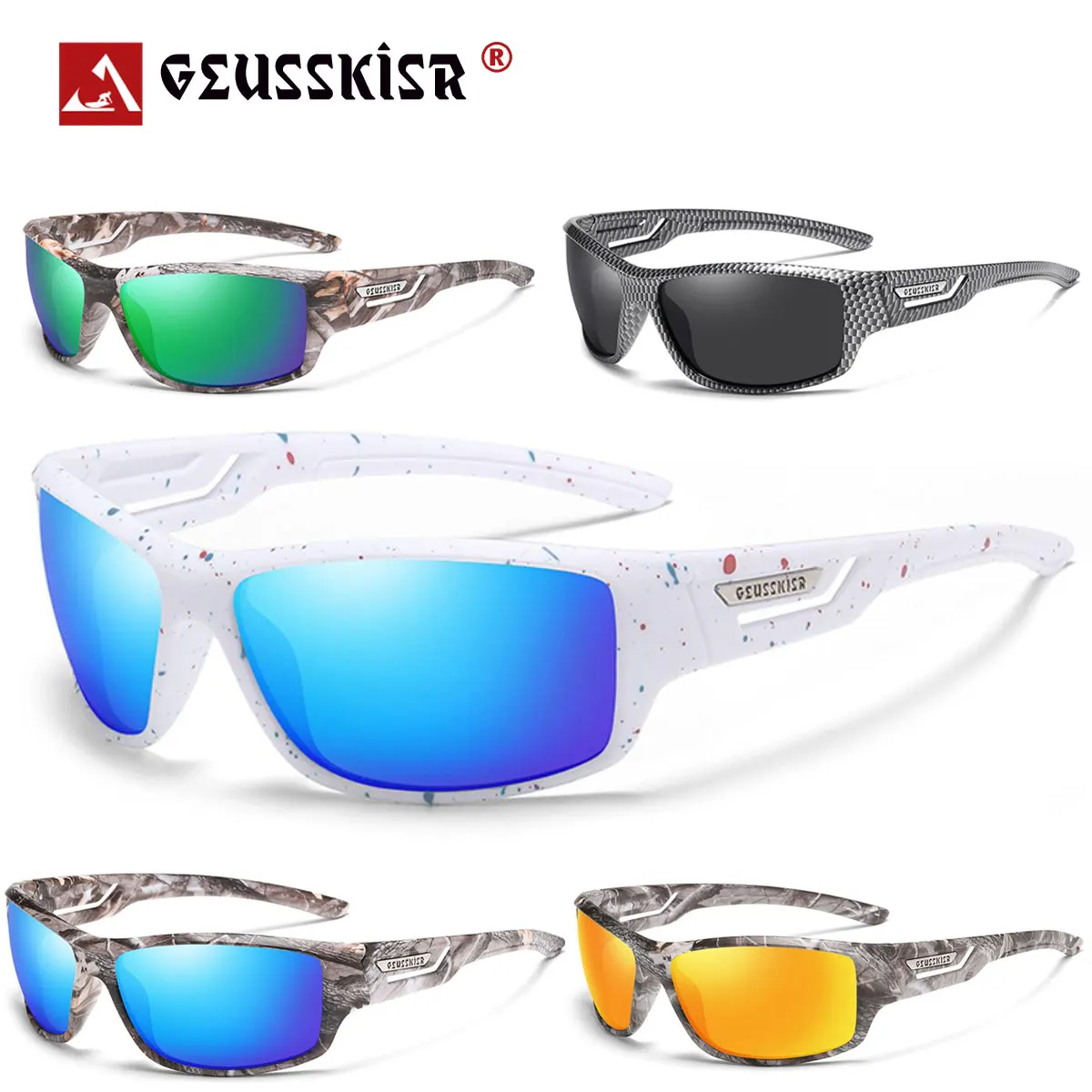 GEUSSKISR Brand New Cycling Sunglasses Men Women UV400 Sun Glasses Fishing Goggles Outdoor Baseball Softball Sport Eyewear