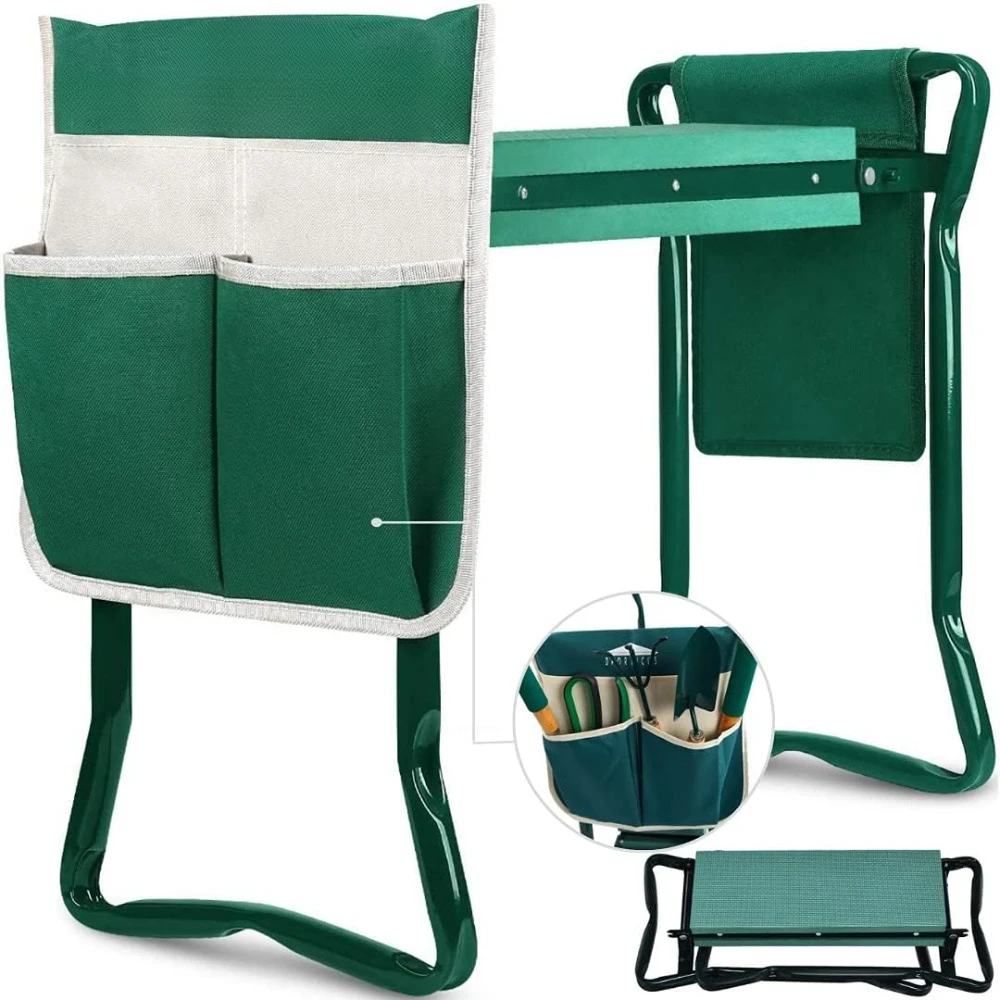 Foldable Garden Kneeler and Seat, Heavy Duty Garden Stool, Gardening Bench for Kneeling and Sitting, Prevent Knee and Back Pai