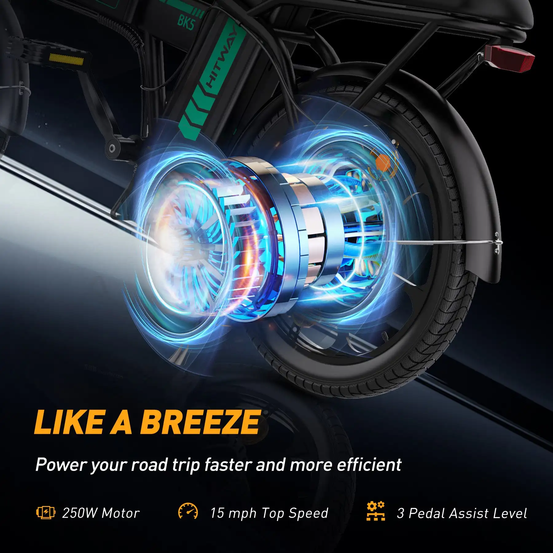 HITWAY دراجة كهربائية دراجة إلكترونية قابلة للطي دراجة المدينة بطارية ليثيوم 36 فولت/10.4 أمبير، أميال كهربائية يمكن أن تصل إلى 35-70 كيلو #5