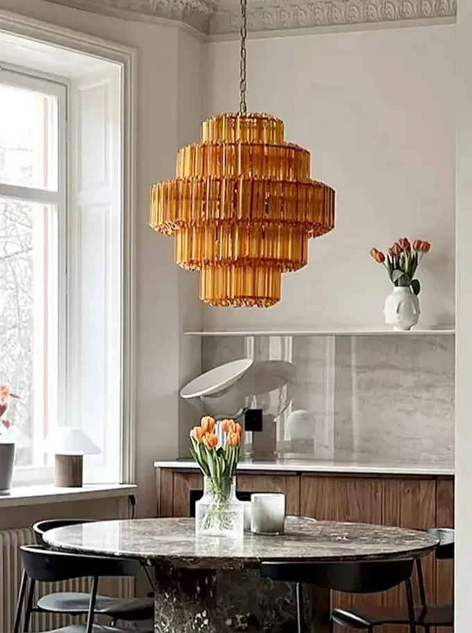 

Круглая стеклянная подвесная люстра для лофта, гостиной, столовой, спальни, стеклянные хрустальные люстры Palermo, подвесные светильники