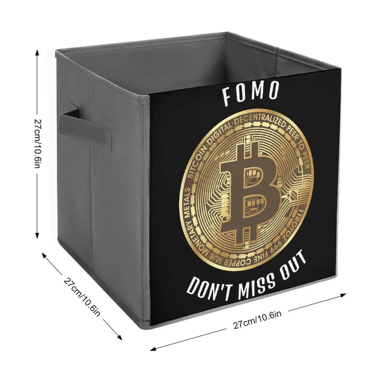 Folding Storage Box FOMO Bitcoin Classic Storage Tank Multifunctional Storage of Socks Durable Premium Can Be Folded Travel Stor