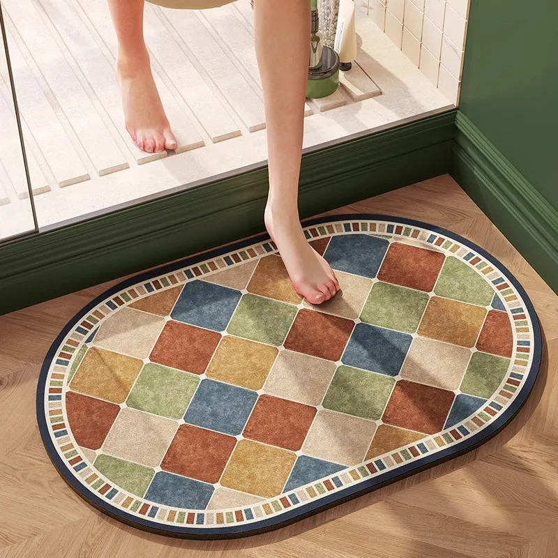 

Toilet floor mat Diatom mud water-absorbing quick-drying foot pad Household bathroom non-slip pad Toilet door dirt-resistant pad