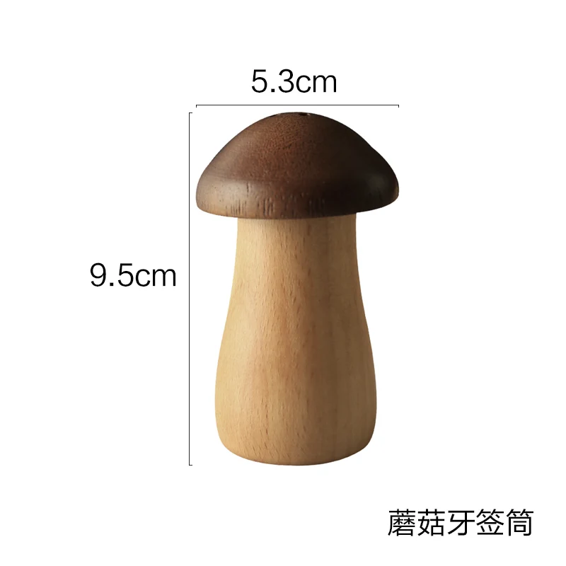 

Solid Wood Creative Cute Mushroom Toothpick Cartridge Toothpick Box Restaurant Household Toothpick Jar Bucket