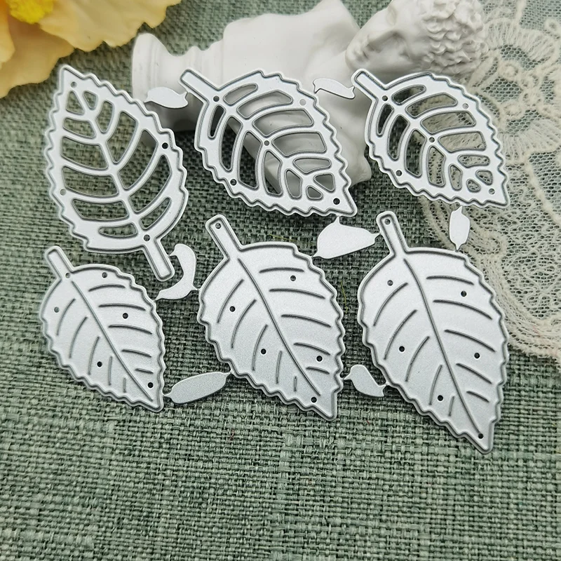 Leaf 6 Pcs Combination Metal Cutting Die DIY Scrapbook Embossing Die Cutting Manual Album Greeting Card Craft Knife Mold