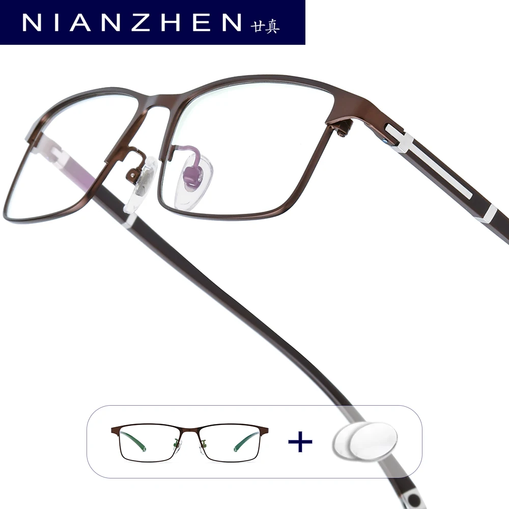 

NIANZHEN Progressive Prescription Glasses Men Photochromic Myopia Optical Lens Eyewear Women Square Eyeglasses Alloy Frame 9212