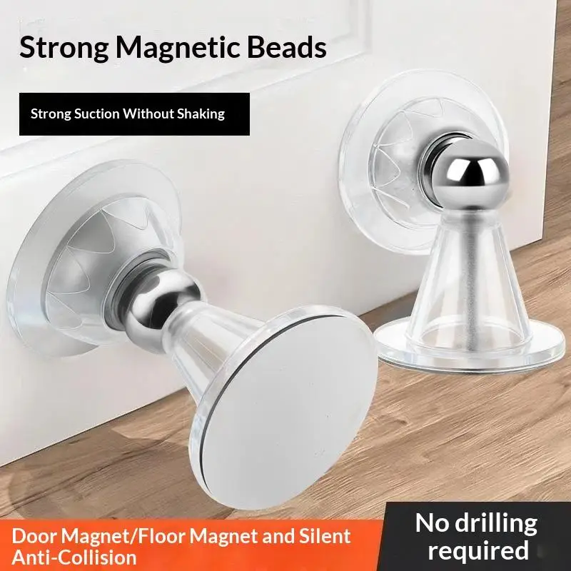 Magnetic Door Stop Strong Magnetic Force Punch Free Silent Design For Home Bedroom Office Wall Floor Protection