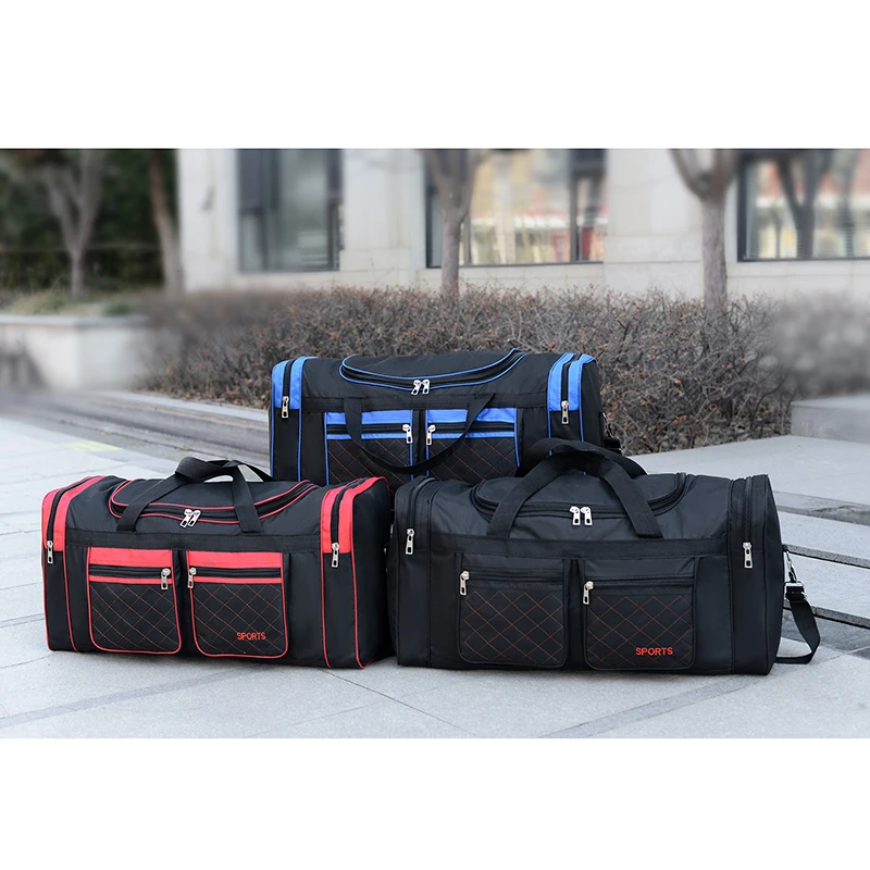 حقيبة أمتعة رجالية ذات سعة كبيرة - حقيبة سفر متعددة الجيوب مع سحاب إغلاق، تصميم قابل للطي، مثالية للإجازات والرياضة E #4