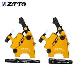 ZTTO CNC Road Bike Hydraulic Line Pulling Disc Brake Flat Mount Mechanical Wire Bicycle Brake Gravel Caliper 140 160mm Rotor