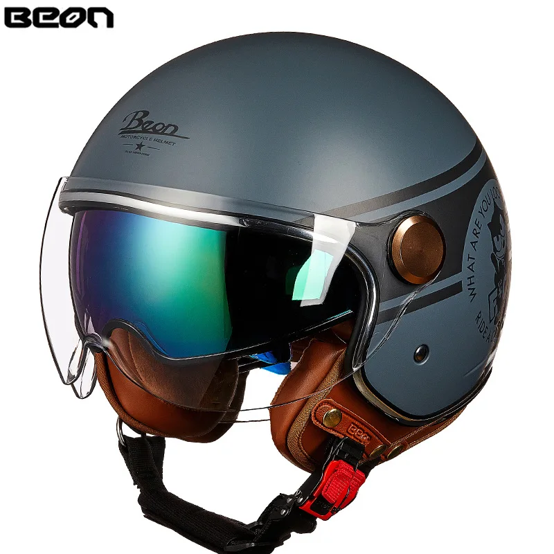 

BEON B120 Motorcycle Helmet Twin Shield vintage retro Motorbike helmet casco capacete ECE Certification helmets