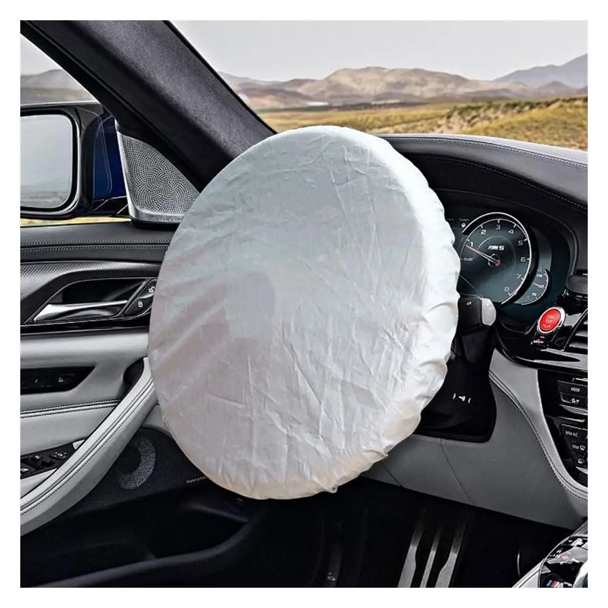 Car Steering Wheel Sun Block Silver Coated Cloth Sun Shade Cover Auto Steering Wheel Sheath Sunscreen Insulation Accessories