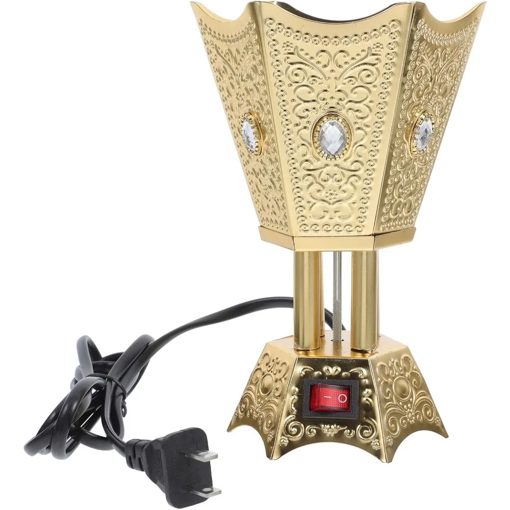 2 قطعة مبخرة كهربائية المكونات في حامل البخور العود لوبان الراتنج الموقد الرجعية الموقد زخرفة العربية ديكور رائحة حرق