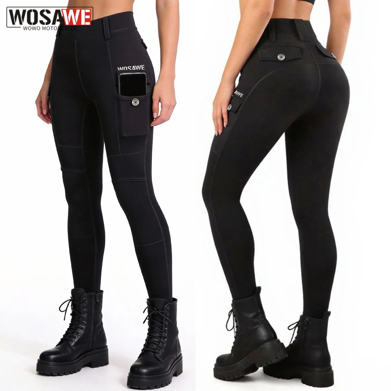 

WOSAWE Cycling Summer Women's Motorcycle Pants Stretch Slimming Riding Trousers Mesh Breathable Quick-drying Pants