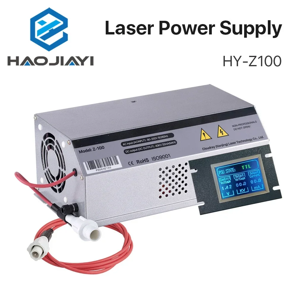 

100-120W CO2 Laser Power Supply Monitor AC90-250V EFR Tube for CO2 Laser Engraving Cutting Machine Z100 Z Series