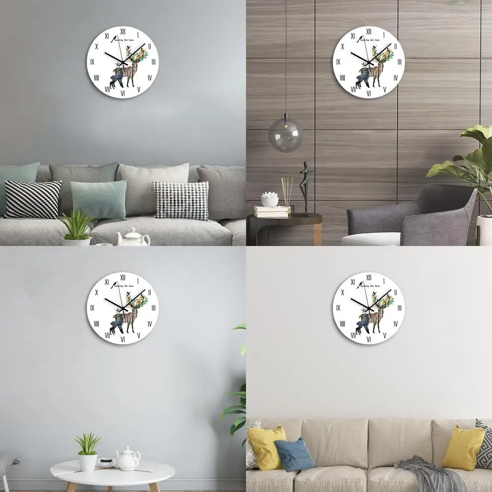 Factory Direct Beautiful Deer Elegant European Style Wall Clock Creative Minimalist Art Clock for International Market