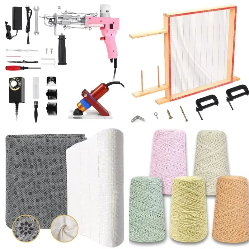 2024 Carpet Rug Tufting 2in1 Electric Carpet Weaving Flocking Machine Hand Knitting Carpet Starter Kit VK Tufted