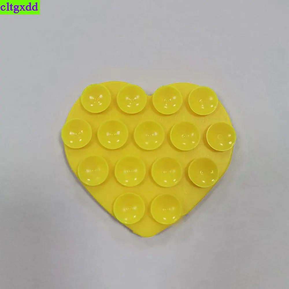 cltgxdd 1piece heart-shaped 15 suction cup mobile phone support silicone strong adsorption fixed pad hand wash free bracket