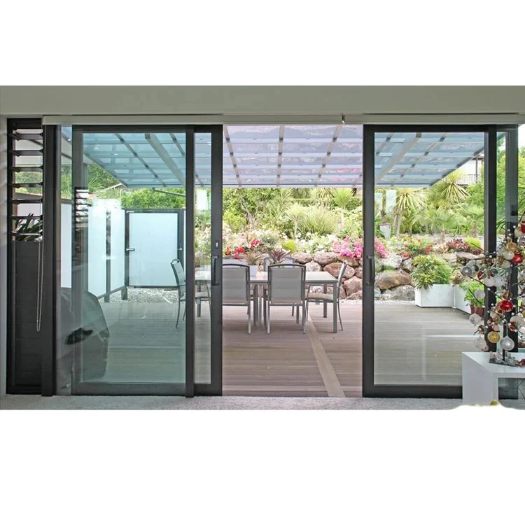 Insulated Sliding Door, Outdoor Waterproof, Double-layer Glass, Customized Size, Sound Insulation and Thermal Insulation