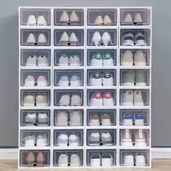 NEUE Klar Falten Kunststoff Schuhe Fall Verdickt Transparent Schuhe Box Lagerung Tür Startseite Closet Schuhe Organizer Fall Regal Stapel