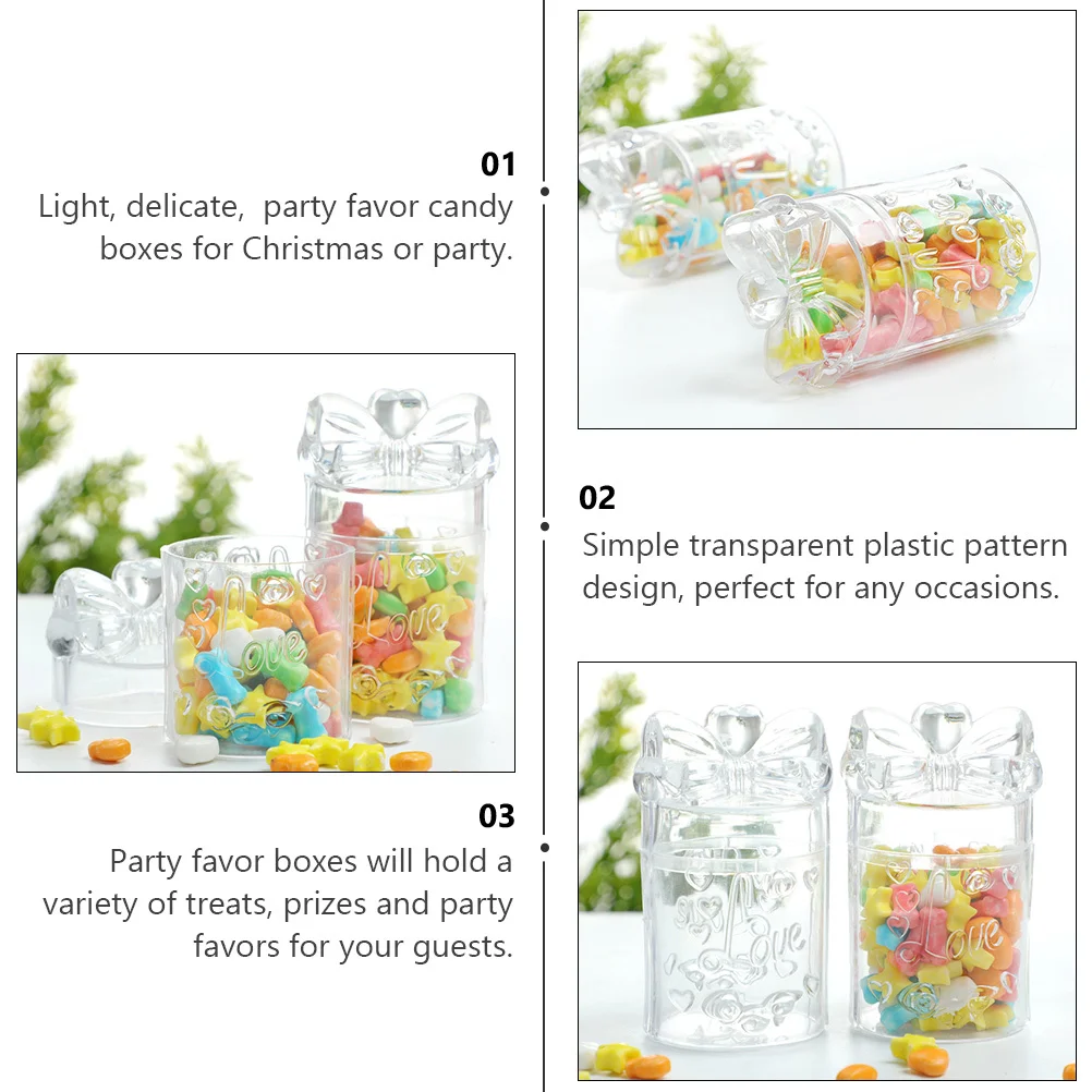 

12Pcs Candy Box Transparent Plastic Packing Boxes for Wedding Birthday Party Favors Gift Storage Containers Treats