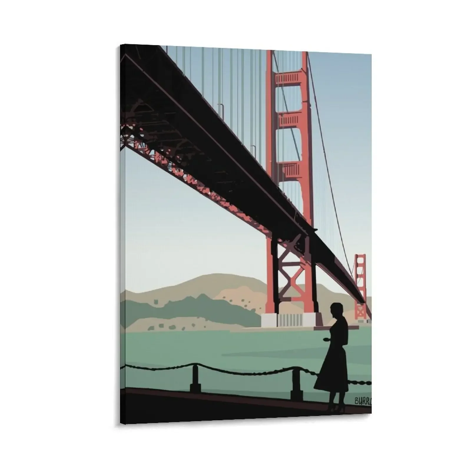 

Vertigo Golden Bridge Illustration by Burroi Canvas Painting Bedroom deco photos for living room canvas wall art