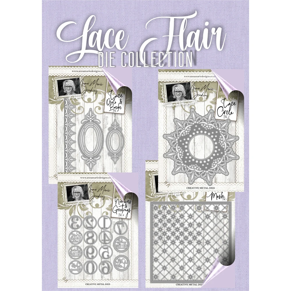 

2025 New Release Dies Stamps Set Lace Circle Numbers Greetings Background Mesh Die DIY Scrapbooking Card Gift Embossing Molds